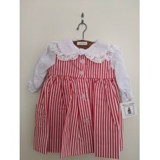 Red-Stripe Doll Jumper for 18" girl doll